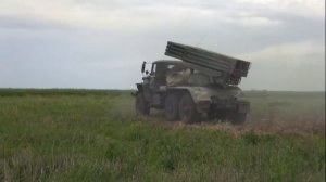 Боевая работа расчетов реактивных систем залпового огня Град ВС РФ