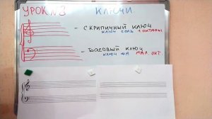 Урок 8.  Скрипичный  и басовый ключи.