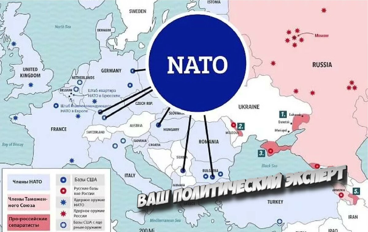 Карта военных баз сша и россии в мире