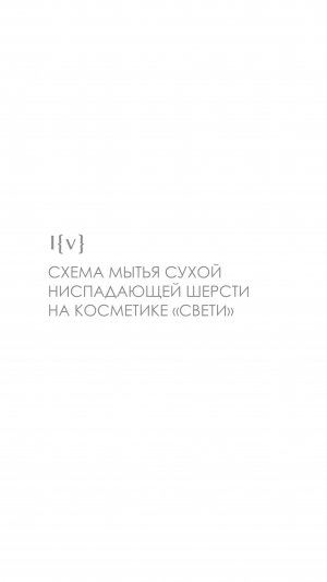 Схема мытья сухой ниспадающей шерсти на косметике «Свети»