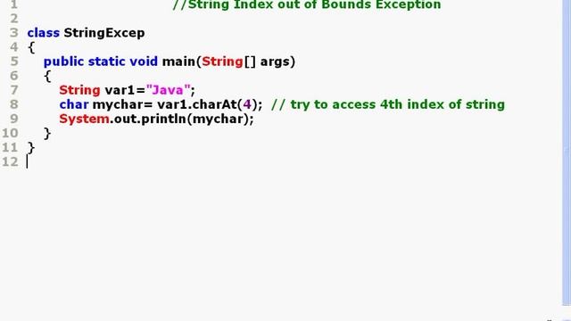 Java Programming Part 39 Case 6 String Index out of Bounds Exception смотреть онлайн