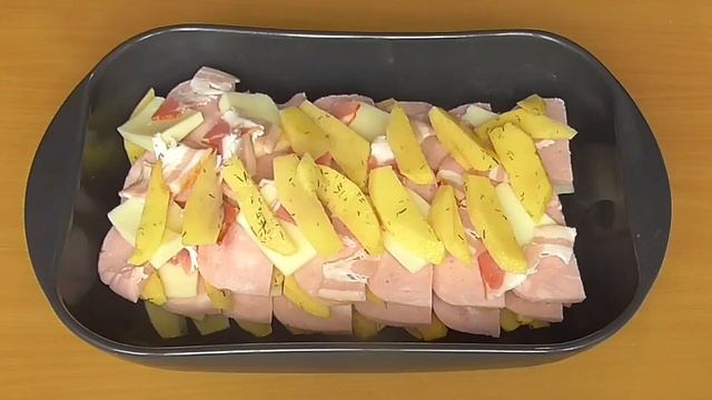 Картофельная запеканка с ветчиной, беконом и моцареллой. Вкуснее вы не пробовали!