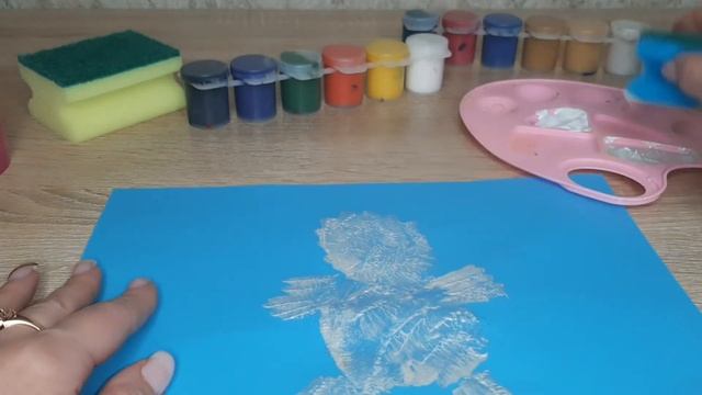 Нетрадиционная техника рисования. Рисуем губкой для мытья посуды