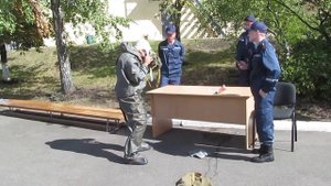 Одевание хим.костюма Л-1