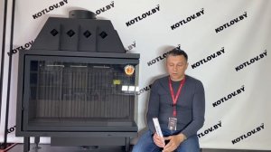 Каминная топка Экокамин Альфа 1000 RB два стекла правая черный шамот