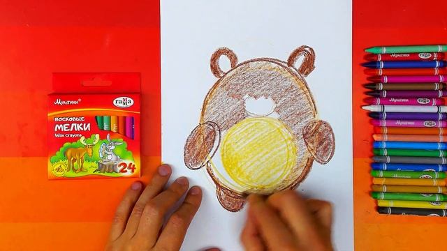 Рисуем МЕДВЕЖОНКА - как нарисовать Медведя для детей смотреть онлайн