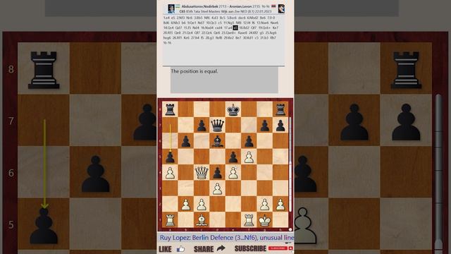 Tata Steel Chess Tournament 2023 - Round 8 || Nodirbek Abdusattorov vs Levon Aronian