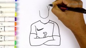 Drawing of Sketches Cristiano Ronaldo | Ronaldo easy Marker Step by Step Drawing