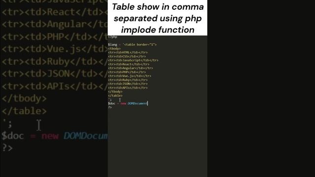 Implode function | Learn PHP | Best Logical Program | Implode TableData | PHP Tutorial | Best Cours