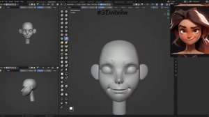 Из 2Д создаем 3Д персонажа в Blender 3.6
