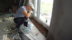 Заливка порога у двери с керамзитом