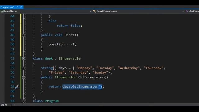 9.11 Интерфейсы IEnumerable и IEnumerator смотреть онлайн