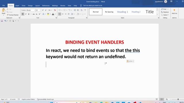 Event Binding in React JS | Event Handling in React