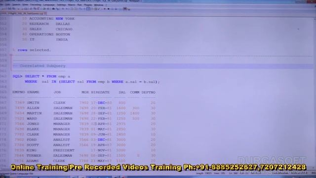 Oracle Tutorial || Oracle|Sql Subquery Part - 2 by basha