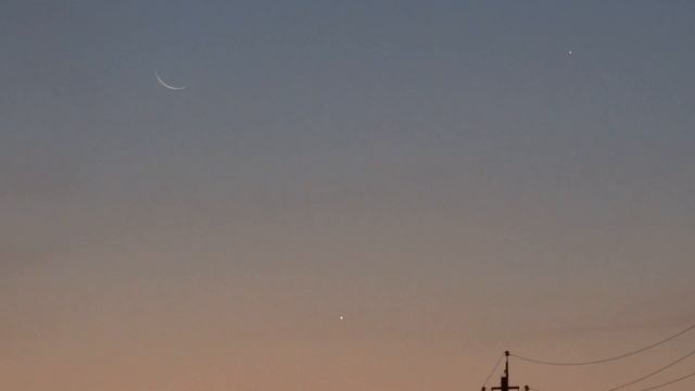 "Парад планет", треугольник Венера, Юпитер и Луна 17 ноября 2017, Харьков смотреть онлайн