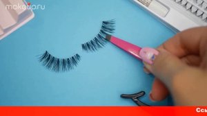 как самой наклеить ресницы накладные