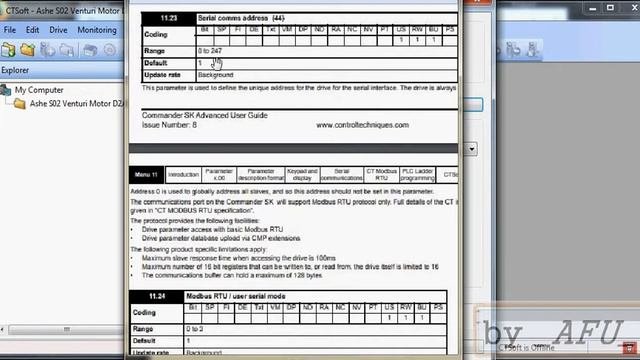 Control Techniques Commander SK # PC Connection - Upload - Online Programming