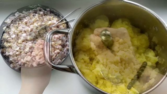 Картофельная запеканка из пюре и ветчины