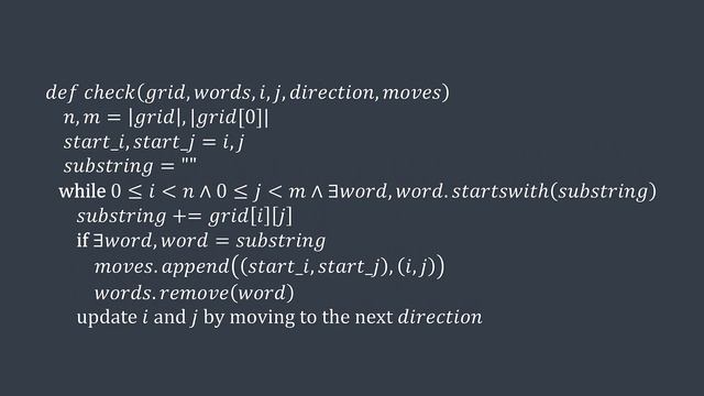Algorithms project: Word search solver - Inside code