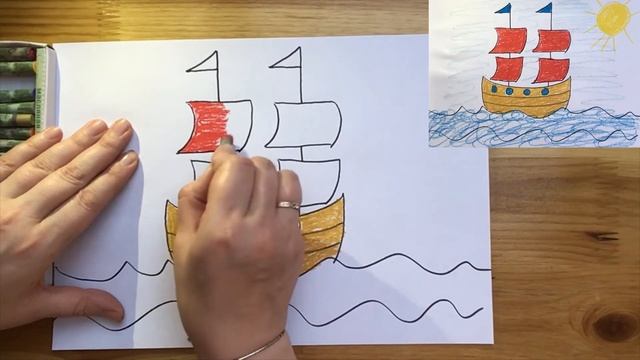 Как нарисовать парусник легко вместе с Солнечным Утром смотреть онлайн