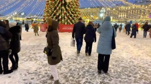 Walking tour - Magic Christmas - Red Square - Moscow 4k, Russia - HDR