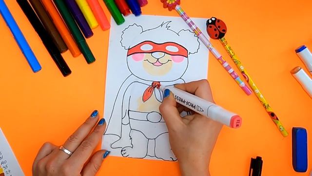 РИСУЕМ МИШКУ СУПЕР ГЕРОЯ #DRAWINGS #РИСУЕМВМЕСТЕ #СУПЕРГЕРОИ