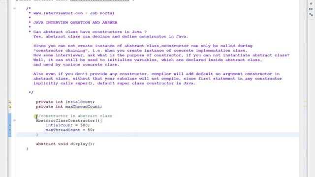 CAN ABSTRACT CLASS HAVE CONSTRUCTORS IN JAVA TAMIL DEMO