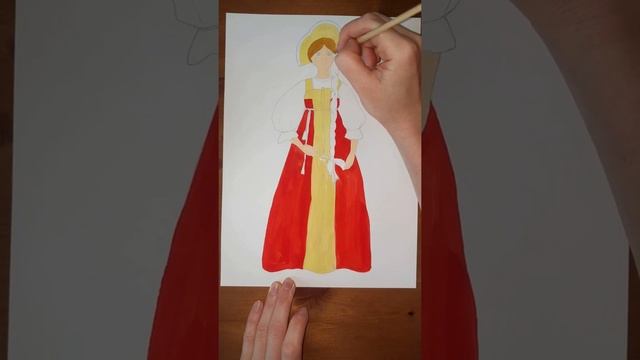 Видео-урок по рисованию и ИЗО "Женский русский народный костюм"