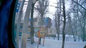 Горловка из окна маршрута №3.Нижний хутор-2 больница-кинотеатр Шахтёр-ЦУМ-Шахта Кочегарка.