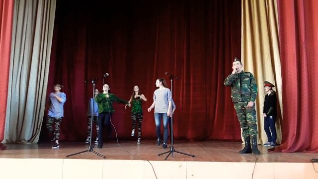 Танец на 23 февраля)Песня-Здравствуй, небо в облаках...