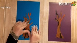 Осеннее дерево. Детские рисунки./Autumn tree. Children's drawings.