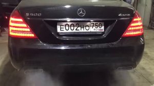 Тюнинг спортивный выхлоп на Mercedes S500 W221 2020