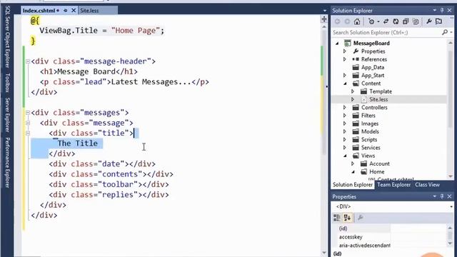 Building the Wireframe in Visual Studio with Zen Coding