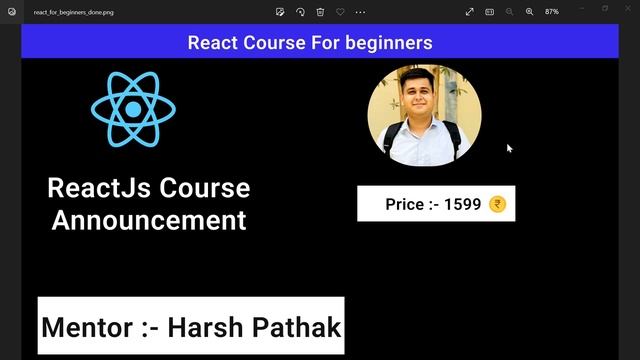 React Js Course For Beginners || New React Course Announcement #react #nodejs @HarshPathakNV