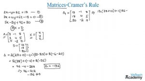 025-Solving Linear Equations Using Cramer’s Rule ⧸ Matrices ⧸ Maths Algebra