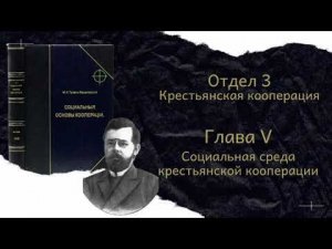 М.И. Туган-Барановский "Социальные Основы Кооперации" Отдел 3, Главы 5 и 6