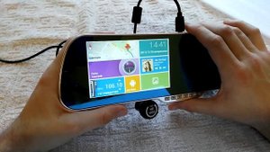 ЗЕРКАЛО ЗАДНЕГО ВИДА С НАВИГАТОРОМ И ДВУМЯ РЕГИСТРАТОРАМИ ANDROID 4 4 2