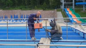 Сварка перил из нержавейки в опасных условиях