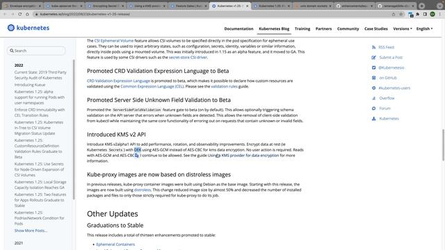 Kubernetes Secret Data Encryption at Rest - v1.25 - KMS v2 alpha1 AWS KMS