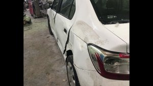 Рихтовка сильно вмятого заднего крыла Renault Logan II