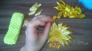 ✿ Цветы из лент/ Георгин из атласных лент / Канзаши МК