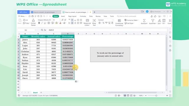 [WPS Academy] 2.1.5 Excel:How to Convert Numbers into Percentages смотреть онлайн