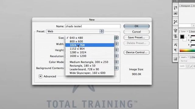 Total Training for Adobe Photoshop CS3: Essentials Ch2. L5. Creating a New Document смотреть онлайн