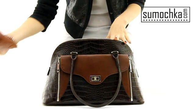 Сумка Alessandro Birutti 2040 croc brown смотреть онлайн