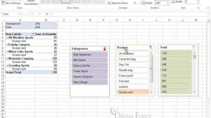 Excel 2013: PivotTable Slicers