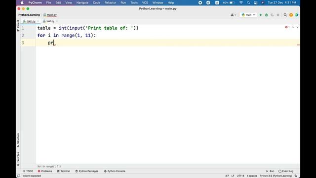 How to Print a Table in Python | Multiplication Table in Python using For Loop with Range Function
