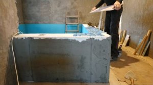 Отделка бассейна. Выравнивание стен. Гидроизоляция. Мозаичная плитка. Эпоксидная затирка швов.