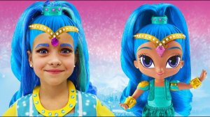 София превратилась в Куклу Шиммер и Шайн, Sofia Dress up & New Make Up with toys Shimmer and Shine