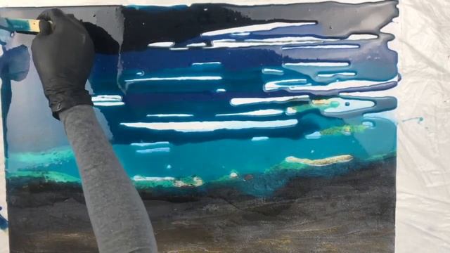Как нарисовать море эпоксидной смолой