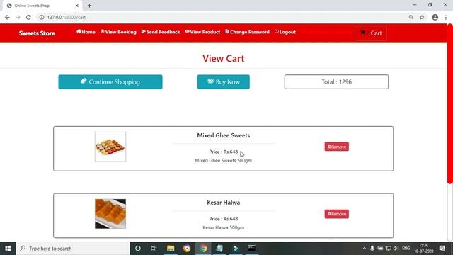Online Sweets Shop Python Django Project | E Commerce Python Django Project | Shopping Project